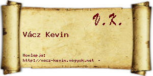 Vácz Kevin névjegykártya